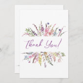 フローラ水彩ワイルドフラワーサンキューカード サンキューカード (正面/裏面)