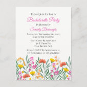 フローラ水彩ワイルドフラワーバチェロレッテ インビテーションポストカード (正面)