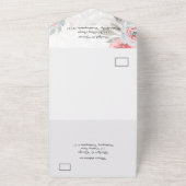 フローラ水彩ワイルドフラワーバラ結婚ズ オールインワン招待状 (外側)