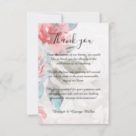 フローラ水彩ワイルドフラワーバラ結婚ズ サンキューカード