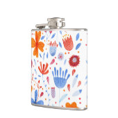 フローラ水彩ワイルドフラワーパターン フラスク (左)