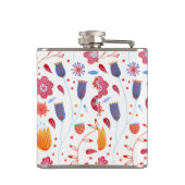 フローラ水彩ワイルドフラワーパターン フラスク (裏面)