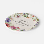 フローラ水彩ワイルドフラワーブライダルシャワー ペーパープレート (アングル)