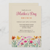 フローラ水彩ワイルドフラワーマザーズデイブランチ 招待状 (正面/裏面)