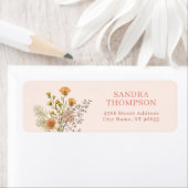 フローラ水彩ワイルドフラワー差出人住所 ラベル (インサイチュ)