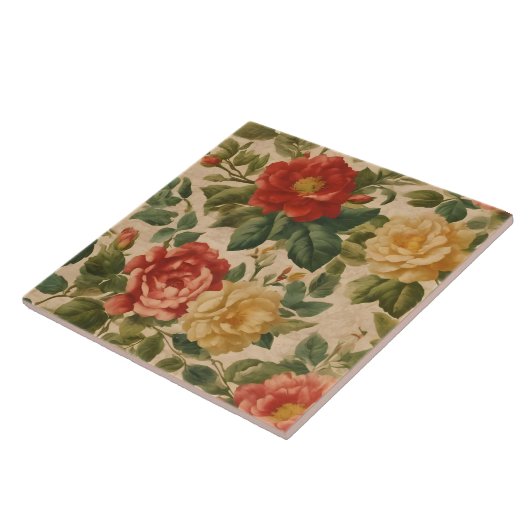 フローラ水彩ヴィンテージトレンディー収集 タイル (側面)