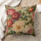 フローラ水彩ヴィンテージ収モダン集 クッション (ブランケット)