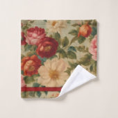 フローラ水彩ヴィンテージ収モダン集 バスタオルセット (ウォッシュタオル)