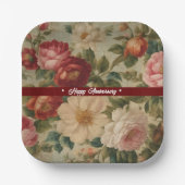 フローラ水彩ヴィンテージ収モダン集 ペーパープレート (正面)