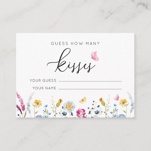 フローラ水彩何枚のキスカード エンクロージャーカード (正面)