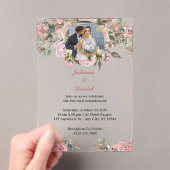 フローラ水彩写真アクリル結婚式招待状 アクリル招待状 (インサイチュ (ポータブル))