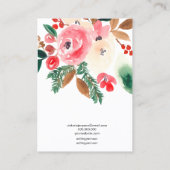 フローラ水彩冬ジュエリーイヤリング 名刺 (裏面)