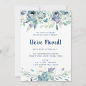 フローラ水彩冬引っ越しました発表 招待状 (正面)