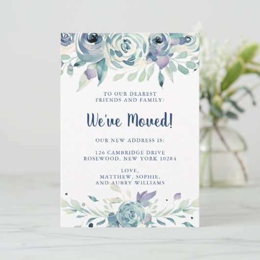 フローラ水彩冬引っ越しました発表 招待状 (スタンド正面)