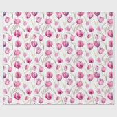 フローラ水彩包み紙- Tulips ラッピングペーパー (フラット)