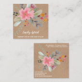 フローラ水彩化粧ヘアスクリプトクラフト スクエア名刺 (正面/裏面)
