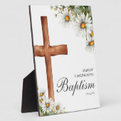 フローラ水彩十字洗礼 フォトプラーク (側面)
