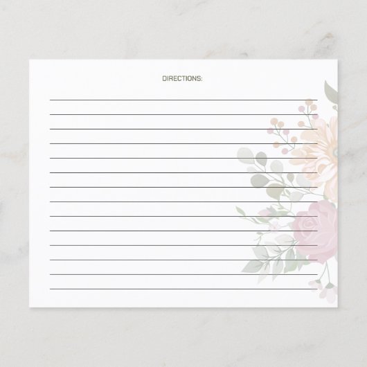 フローラ水彩厨房レシピカード (裏面)