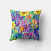 フローラ水彩可愛い柄 クッション (裏面)