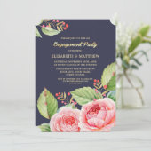 フローラ水彩婚約パーティ招待状 招待状 (スタンド正面)