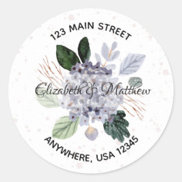 フローラ水彩差出人住所封筒用シール ラウンドシール