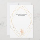 フローラ水彩幾何金ゴールド桃 セーブザデート (裏面)