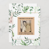 フローラ水彩悔やみや弔慰サンキューカード 招待状 (正面/裏面)