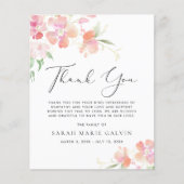 フローラ水彩悔やみや弔慰葬儀サンキューカード (正面)