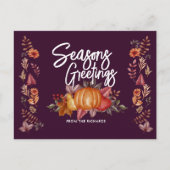 フローラ水彩感謝祭ディナー シーズンポストカード (正面)