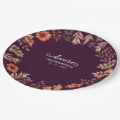 フローラ水彩感謝祭ディナー ペーパープレート (アングル)