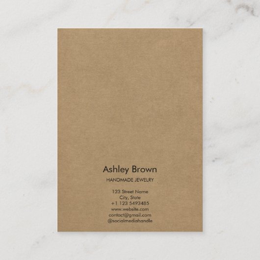 フローラ水彩手作りジュエリーイヤリングディスプレイ 名刺 (裏面)