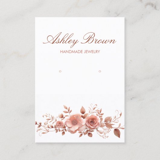 フローラ水彩手作りジュエリーイヤリングディスプレイ 名刺 (正面)