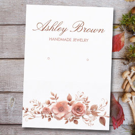 フローラ水彩手作りジュエリーイヤリングディスプレイ 名刺