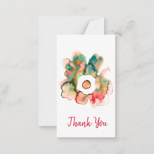 フローラ水彩手描き抽象芸術アートノートカー ノートカード (正面)