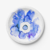 フローラ水彩手描き抽象芸術アート紙pl ペーパープレート (正面)