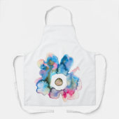 フローラ水彩手描き抽象芸術アート エプロン (正面)