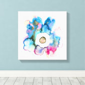 フローラ水彩手描き抽象芸術アート キャンバスプリント (インサイチュ (ウッドフロア))