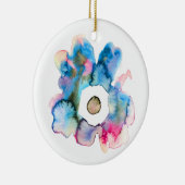 フローラ水彩手描き抽象芸術アート セラミックオーナメント (右)