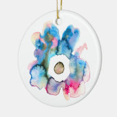 フローラ水彩手描き抽象芸術アート セラミックオーナメント (左)