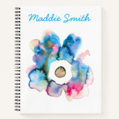 フローラ水彩手描き抽象芸術アート ノートブック (正面)