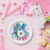 フローラ水彩手描き抽象芸術アート ペーパープレート (パーティー)