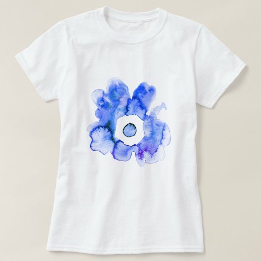 フローラ水彩手描き抽象芸術アートTシャツ Tシャツ (デザイン正面)