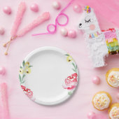 フローラ水彩春の結婚式プレート ペーパープレート (パーティー)