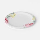 フローラ水彩春の結婚式プレート ペーパープレート (アングル)