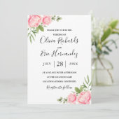 フローラ水彩春/夏バラ結婚ズ 招待状 (スタンド正面)