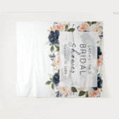 フローラ水彩植物性ブライダルシャワー タペストリー (正面(横))