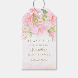 フローラ水彩植物性ボホピンクベビーシャワー ギフトタグ