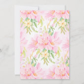 フローラ水彩植物性赤面ピンクベビーシャワー 招待状 (裏面)