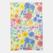 フローラ水彩模様 キッチンタオル (縦)