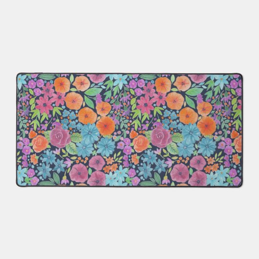 フローラ水彩模様 デスクマット (正面)